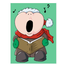Big Cheeks Caroler Post Card