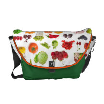 big collection of fruits and vegetables commuter bags