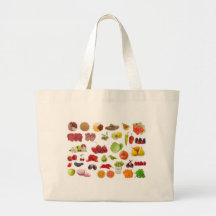 big collection of fruits and vegetables tote bag
