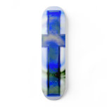 Big Cross Emboss Color Blue Skate Board Deck