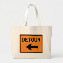 Big Detour Left Street Sign Bag