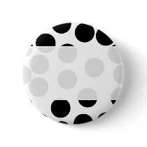 Big Dots. Black and White Pattern. Button