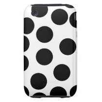 Big Dots. Black and White Pattern. Tough Iphone 3 Cases