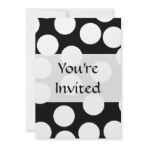Big Dots in Black and White. Personalized Invites