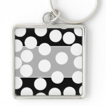 Big Dots in Black and White. Keychain