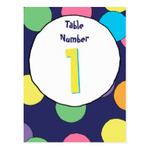 Big Dots Table Number Card Postcards