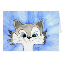 Big Eared Cat Greeting Card