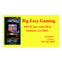 Big Easy Gaming, 3003 W. Jean Lafitte Blv... Business Card Template
