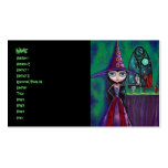 Big Eye Witch with Falcon and Dragon Occult Business Card Templates