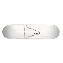 Big eyed blobby ghost graphic skateboard deck