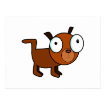 Big-Eyed Cartoon Dog Postcard