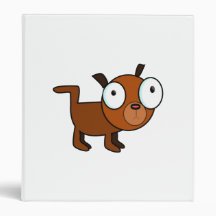 Big-Eyed Cartoon Dog Vinyl Binders