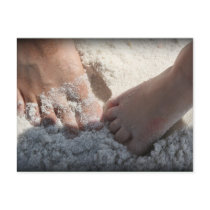 Big Foot Little Foot at the Beach Florida gulf Post Card