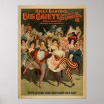Big Gaiety BURLESQUE Act VAUDEVILLE Poster
