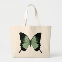 Big Green & Black Butterfly Tote Bag