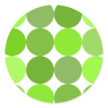 Big Green Polka Dots Round Stickers