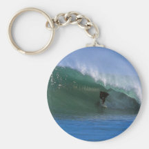Big green surfing tube ride New Zealand Key Chain