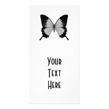 Big Grey & Black Butterfly Customized Photo Card