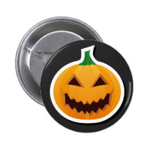 Big grin Halloween Pumpkin button