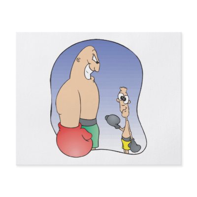 big guy vs little guy funny boxing cartoon full color flyer by sports_shop