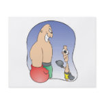 big guy vs little guy funny boxing cartoon flyers