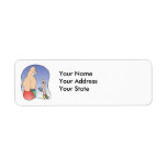 big guy vs little guy funny boxing cartoon return address label