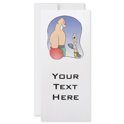 big guy vs little guy funny boxing cartoon personalized rack card by sports_shop