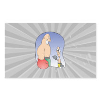 big guy vs little guy funny boxing cartoon rectangular stickers