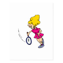 Big hair swing postcard