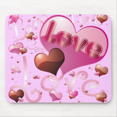 Big Love in a Heart Mouse Mat by DoodleBugTees