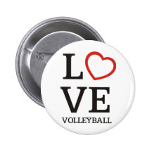 Big LOVE Volleyball Pinback Button