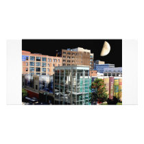 Big Moon Hanging over Kansas City Photo Card