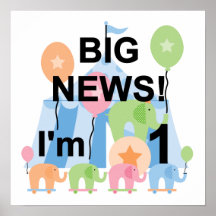 Big News Circus 1st Birthday T-shirts and Gifts Poster