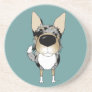 Big Nose Blue Merle Smooth Collie Drink Coasters