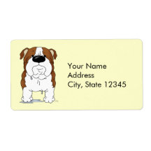 Big Nose Bulldog Personalized Shipping Labels