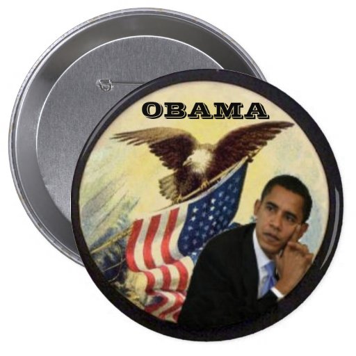 Big Obama Eagle Flag Button