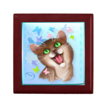 Big Orange Cat and Soft Butterflies gift box