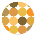 Big Orange Polka Dots Round Stickers