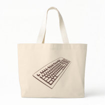 Big pc computer keyboard geek tote bag
