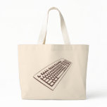 Big pc computer keyboard geek tote bag