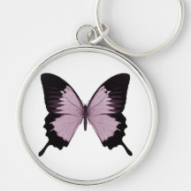 Big Pink & Black Butterfly - Personalize Keychain