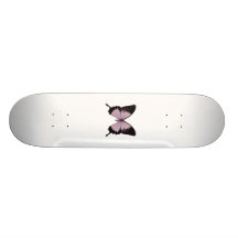 Big Pink & Black Butterfly - Personalize Skateboard Deck