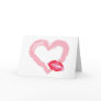 Big Pink Love Heart with Lips Card