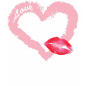 Big Pink Love Heart with Lips t-shirts