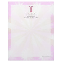 Big Pink Number One, Girl's First Birthday Custom Letterhead