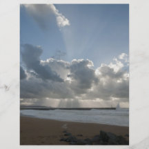 Big rays through clouds flyer design