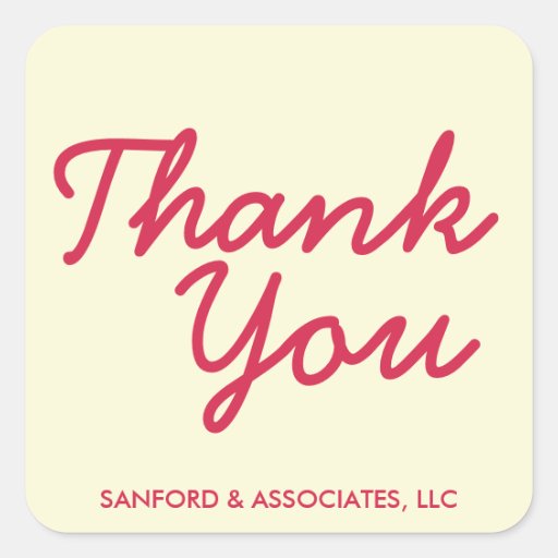 Big red Thank You in cursive business etiquette Sticker