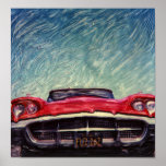 Big Red Vintage Car posters