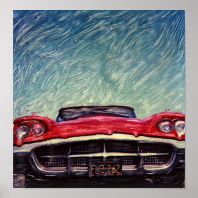 Big Red Vintage Car by vintagegiftmall
