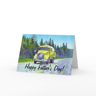 Big Rig Yellow Gas Truck Fathers Day Card by OnlineGifts